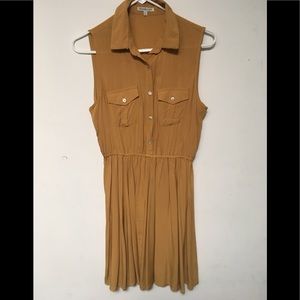 Sleeveless button up shirt dress